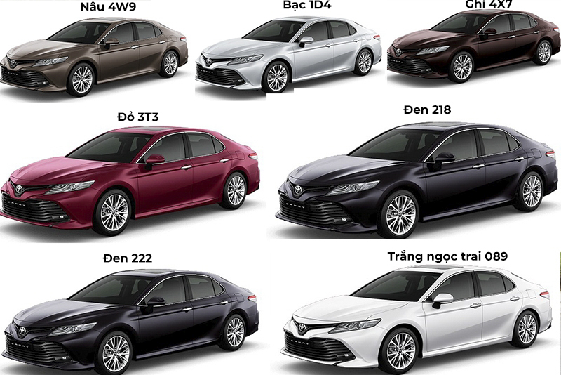 Tất cả màu Camry 2023 có sẵn tại Toyota Mỹ Đình
