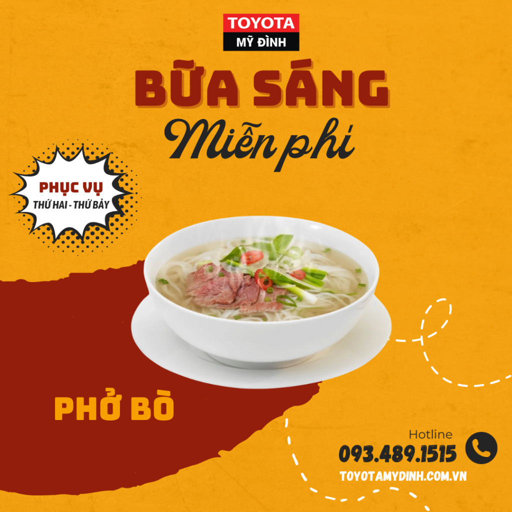 Toyota Mỹ Đình phục vụ bữa ăn sáng miễn phí cho khách hàng