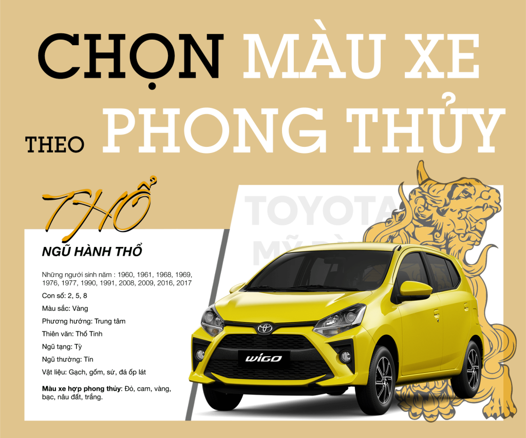 Chọn màu xe Raize phong thủy: Màu vàng