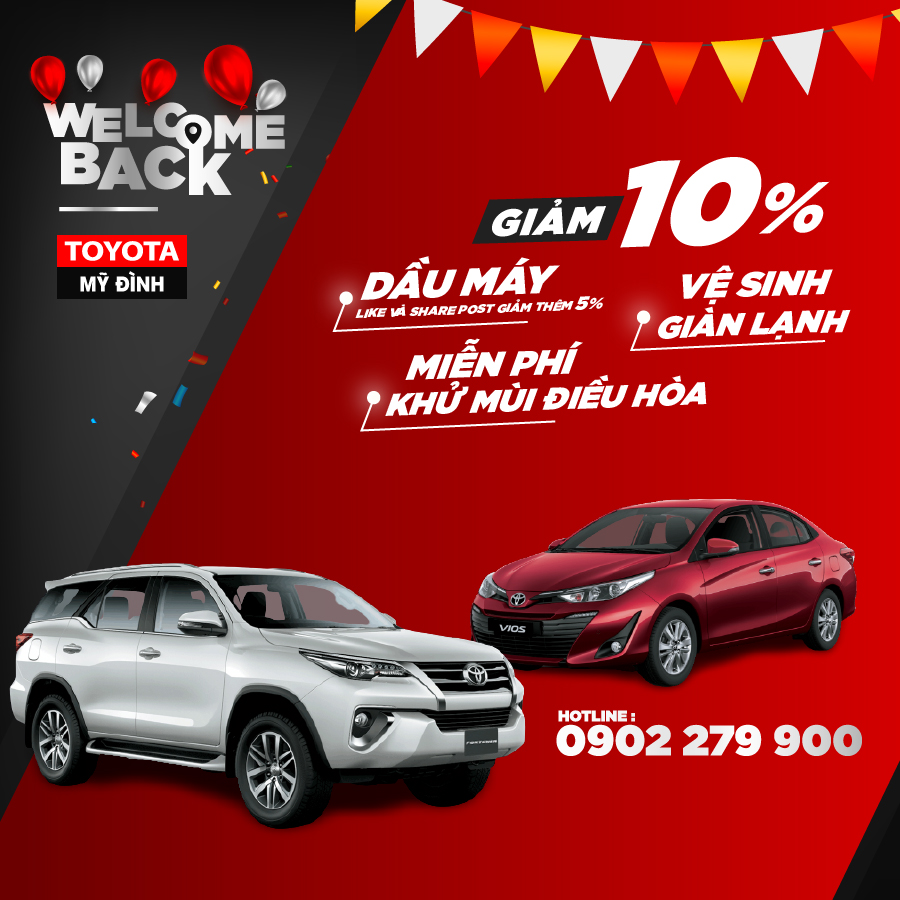 ƯU ĐÃI DỊCH VỤ giảm 10% tại Toyota Mỹ Đình