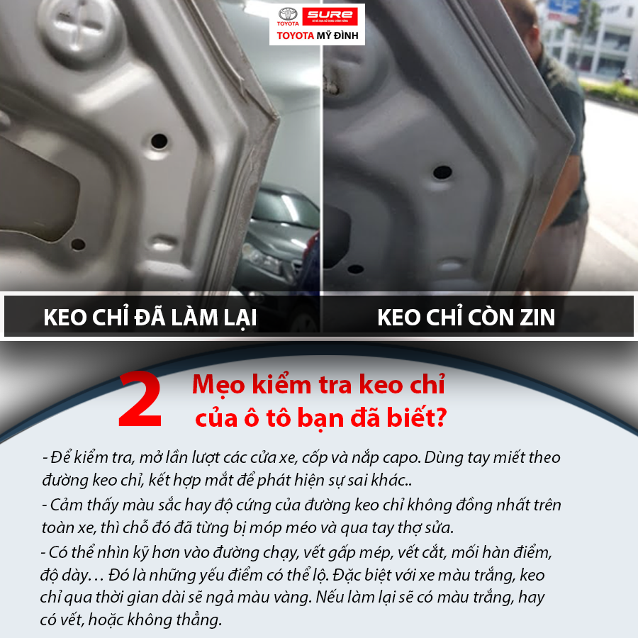 cách kiểm tra keo chỉ xe ô tô